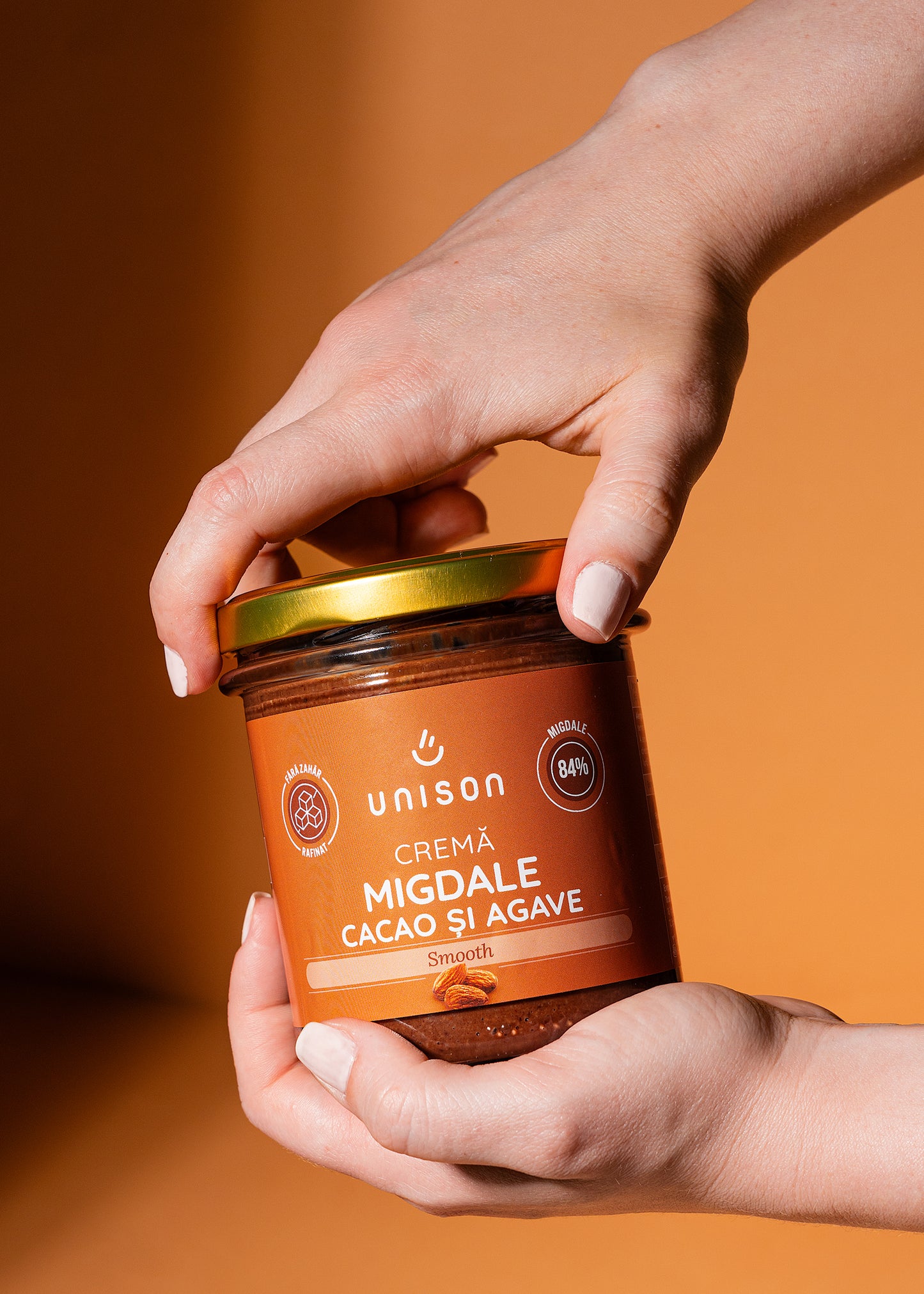 Crema de migdale cu cacao fara zahar 300g