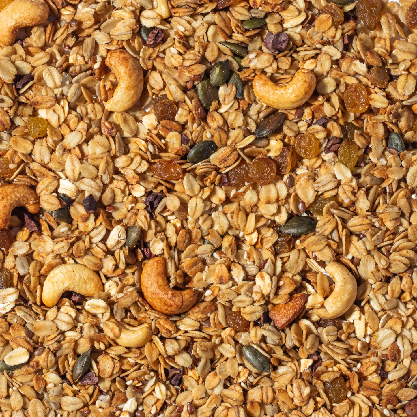 Granola cu caju și fulgi de cacao fără zahăr — vrac 1 kg