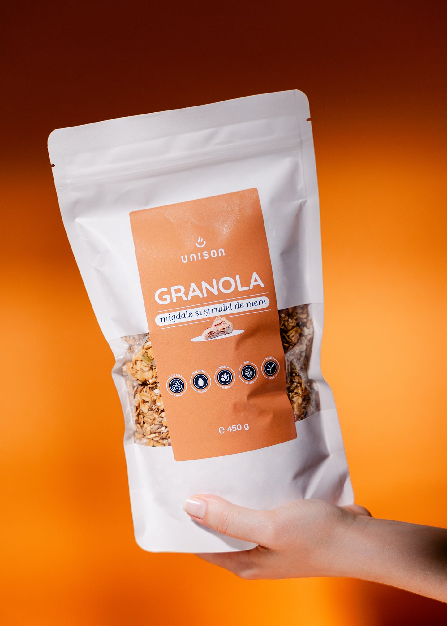 Granola cu migdale și ștrudel cu mere 450g