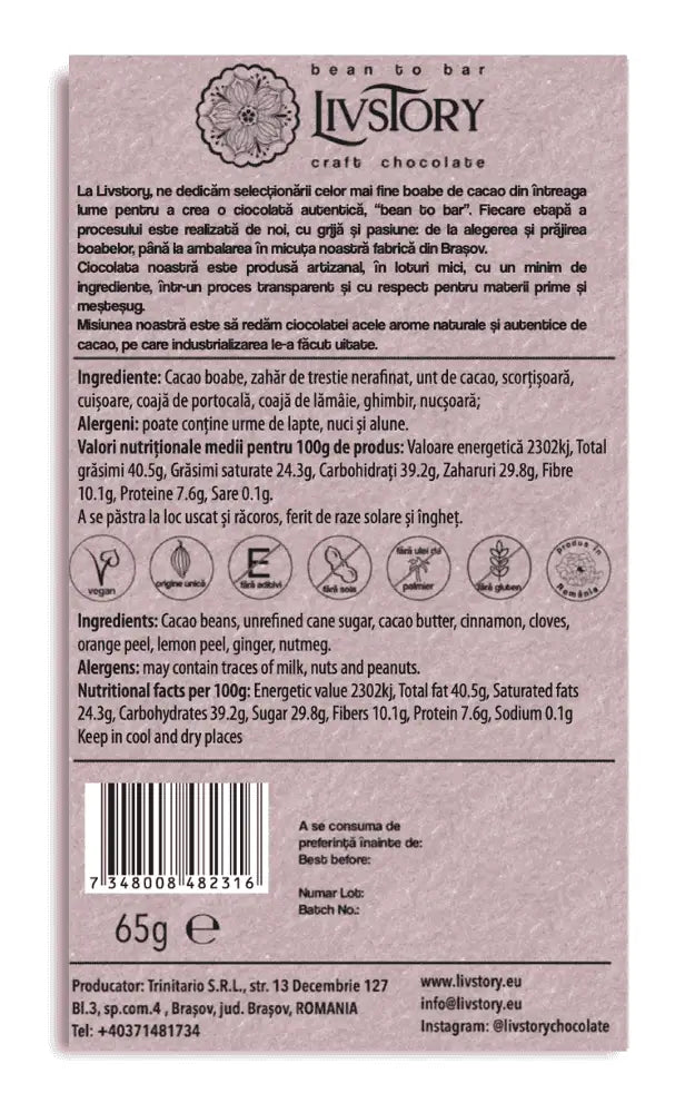 Ciocolată Neagră bean to bar Glühwein – cu condimente de vin fiert