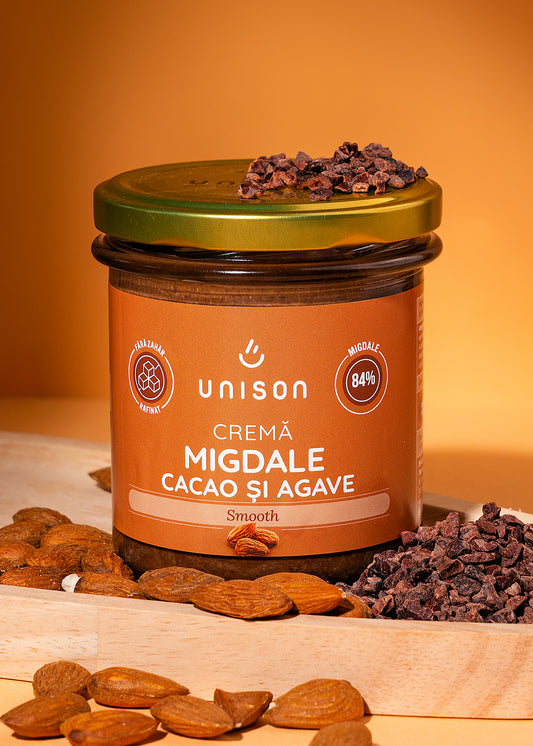 Crema de migdale cu cacao fara zahar 300g